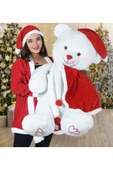 Ayıcı Oyuncak 130 cm Noel Baba Pelerinli Bobo Ayıcık Yeni Yıl yılbaşı Hediyesi thumbnail 1