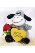 Ayıcı Oyuncak Elinde Gül Tutan Özür Dilerim 25 Cm Sevimli Eşek thumbnail 2