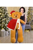 Ayıcı Oyuncak 130 Cm Noel Baba Pelerinli Bobo Ayıcık Yeni Yıl ,yılbaşı Hediyesi thumbnail 1
