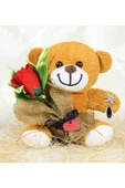 Ayıcı Oyuncak Elinde Gül Tutan 25 Cm Sevimli Ayıcık thumbnail 1