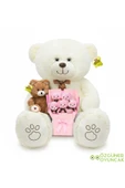 Özgüner Oyuncak Aşk Dolu Hediye Seti – 120 cm Dev Peluş Ayı, 25 cm Peluş Ayıcık ve Peluş Buket thumbnail 2