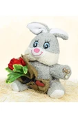 Ayıcı Oyuncak Elinde Gül Tutan 25 Cm Sevimli Tavşan thumbnail 2