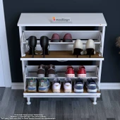 Modilayn UMAY Antre Hol 72 x 90 x 25, 5 cm’ lik 2 Düşer Kapak 4 Göz Bölmeli Ayakkabılık thumbnail 4