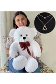 Ayıcı Oyuncak Sevgiliye Hediye Seti – 90 cm Peluş Ayıcık & 24 Ayar Altın Kaplama Kolye thumbnail 1