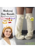 Harika Peluş Fabrikası Pabtex Kulaklı Peluş Çorab Welsoft Diz Üstü Oda Çorabı Kışlık Uyku Çorabı Ayak Isıtıcı Uzun Çorap thumbnail 1