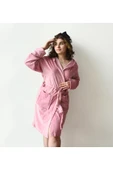 Pababo Pabtex Kadın Niki Kadife Sabahlık – Kulaklı Bornoz Tasarımı, Rahat ve Şık Kışlık Model thumbnail 1
