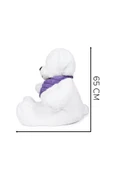 Ayıcı Oyuncak Renkli Fularlı Peluş Ayıcık – 65 cm, Yumuşak ve Şık Tasarım thumbnail 4