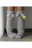 Ayıcı Oyuncak Kulaklı Peluş Çorab Welsoft Diz Üstü Oda Çorabı Kışlık Uyku Çorabı Ayak Isıtıcı Uzun Çorap thumbnail 6