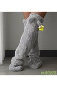 Ayıcı Oyuncak Kulaklı Peluş Çorab Welsoft Diz Üstü Oda Çorabı Kışlık Uyku Çorabı Ayak Isıtıcı Uzun Çorap thumbnail 5