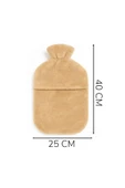 Ayıcı Oyuncak Pabtex Kurdele Süslemeli Bej Su Torbası Kılıfı – Isıyı Koruyan Peluş Kumaş thumbnail 4