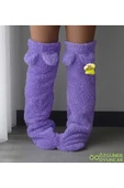 Özgüner Oyuncak Pabtex Kulaklı Peluş Çorab Welsoft Diz Üstü Oda Çorabı Kışlık Uyku Çorabı Ayak Isıtıcı Uzun Çorap thumbnail 5
