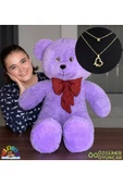 Ayıcı Oyuncak Sevgiliye Hediye Seti – 90 cm Peluş Ayıcık & 24 Ayar Altın Kaplama Kolye thumbnail 1