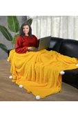 Harika Peluş Fabrikası Pabtex 200 X 220 Cm Ponponlu Pelüş Tv Battaniyesi thumbnail 1