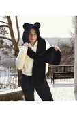 Özgüner Oyuncak Paptex Kapüşonlu Peluş Bere Atkı Welsoft Yumuşak Kumaş Sıcacık thumbnail 3