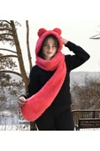 Ayıcı Oyuncak Pabtex Kapüşonlu Peluş Bere Atkı Welsoft Yumuşak Kumaş Sıcacık thumbnail 1