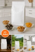 Flat Bottom Kilitli Doypack Kahve Kuruyemiş Bakliyat Kedi Kumu Yem Saklama Torbası 33x17 cm 25 Adet thumbnail 1
