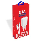 PDAteknoloji 10.5W Şarj Adaptörü + Type-c Kablo Beyaz KDR-20T(Yerli Üretim) thumbnail 2