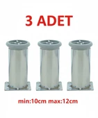 LUDIA Metal Ayarlanabilir 3 Adet Mobilya Ayağı Metal Tablalı 10cm thumbnail 1