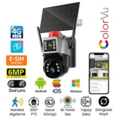 OKAM 7015 4G 6mp Dual Lens Güneş Panelli Solar Sirenli Güvenlik Kamerası thumbnail 1