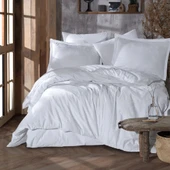 Clasy Ranforce %100 Pamuk Çift Kişilik Nevresim Takımı Velvet V1 Beyaz thumbnail 1