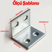 (50 Adet) L Demiri 30x20x20 mm Metal Gönye Raf Köşe Sabitleme Mobilya Bağlantı Destek Parçası thumbnail 2
