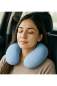 Pababo Yumuşak Peluş Seyahat Boyun Yastığı Uçak, Araba ve Ofis Kullanımı İçin thumbnail 1