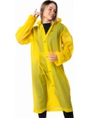 Kadın Erkek Yağmurluk Kapüşonlu Çıtçıtlı Eva Yağmurluk RÜZGARLIK SARI thumbnail 1