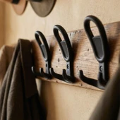 Yunus Siyah Askı Askılık Duvar Vidalı Çanta Elbise Asma Portmanto Vestiyer Banyo Mutfak Askısı thumbnail 3