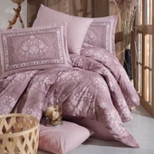 Clasy Ranforce %100 Pamuk Çift Kişilik Nevresim Takımı Zahara V1 Kahve thumbnail 2