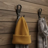 Yunus Siyah Askı Askılık Duvar Vidalı Çanta Elbise Asma Portmanto Vestiyer Banyo Mutfak Askısı thumbnail 4