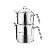 Korkmaz A114 Largo Çelik Çaydanlık Takımı Metal thumbnail 1