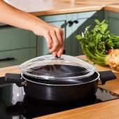 KARACA SWISS CRYSTAL 30 CM KARNIYARIK TENCERE BLACK thumbnail 4