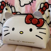 Hello Kitty Büyük Boy Beyaz Kawaii Sevimli Limited Edition Makyaj Çantası thumbnail 4