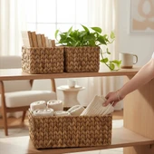 MyBru Çok Amaçlı 3'lü Hasır Sepet thumbnail 1