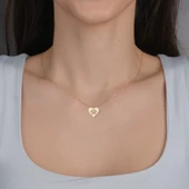 14 Ayar Altın Plakalı Kedi Patisi İzi Motifli Doğum Günü Hediyesine Özel Altın Kolye-843 thumbnail 2