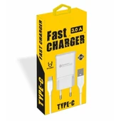 PDAteknoloji Yetty Fast Charger 3.0A Qualcomm Adaptör + 1m Type-C Kablo Beyaz YT-40T (Yerli Üretim) thumbnail 2