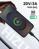 UGREEN USB-C 60W 3A QC PD Hızlı Şarj Kablosu, 0,5 Metre, Siyah, 50996 thumbnail 5