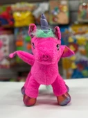 Oyuncak Peluş Kanatlı Unicorn Tek Boynuzlu At Fuşya Koyu Pembe 30 CM thumbnail 2