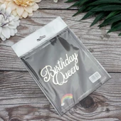 Pasta Önü Pleksi Birthday Queen Yazı Gold 10x6 cm thumbnail 2