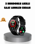 AMOLED Ekranlı Smartwatch – 3 Kordonlu, Kalp Atış & Uyku Takipli Akıllı Saat thumbnail 1
