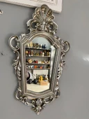 Dekoratif Ayna Duvar Aynası Gümüş Otantik thumbnail 4