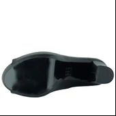 Erkan Saçmacı Carolina Siyah Vegan Önü Açık Yuvarlak Burun Kalın Platform Topuklu Abiye Ayakkabı thumbnail 6