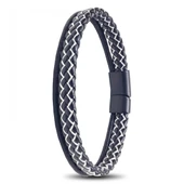 Siyah Beyaz Renk Çoklu Deri Bileklik 31833B5D7 thumbnail 1