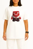 Oversize Riley Anger Emotion Pixar Fear Göğüs Tasarımlı Unisex T-Shirt thumbnail 5