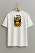 Oversize Gold Dalış Başlığı Cep ve Sırt Tasarımlı Unisex T-Shirt thumbnail 5