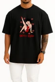 Oversize Betty Boop Göğüs Tasarımlı Unisex T-Shirt thumbnail 11