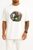 Oversize Clash Royale Golem, Clash Of Clans Clash Royale Goblin Göğüs Tasarımlı Unisex T-Shirt thumbnail 1