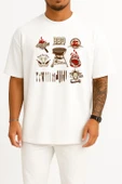 Oversize Barbecue Chophouse Restaurant Kebab Grilling Göğüs Tasarımlı Unisex T-Shirt thumbnail 5