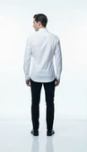 Erkek Beyaz Klasik Gömlek – Slim Fit, Düz Model, Şık Ofis & Günlük Kombin thumbnail 1