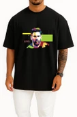 Oversize Colored Lionel Messi Göğüs Tasarımlı Unisex T-Shirt thumbnail 11